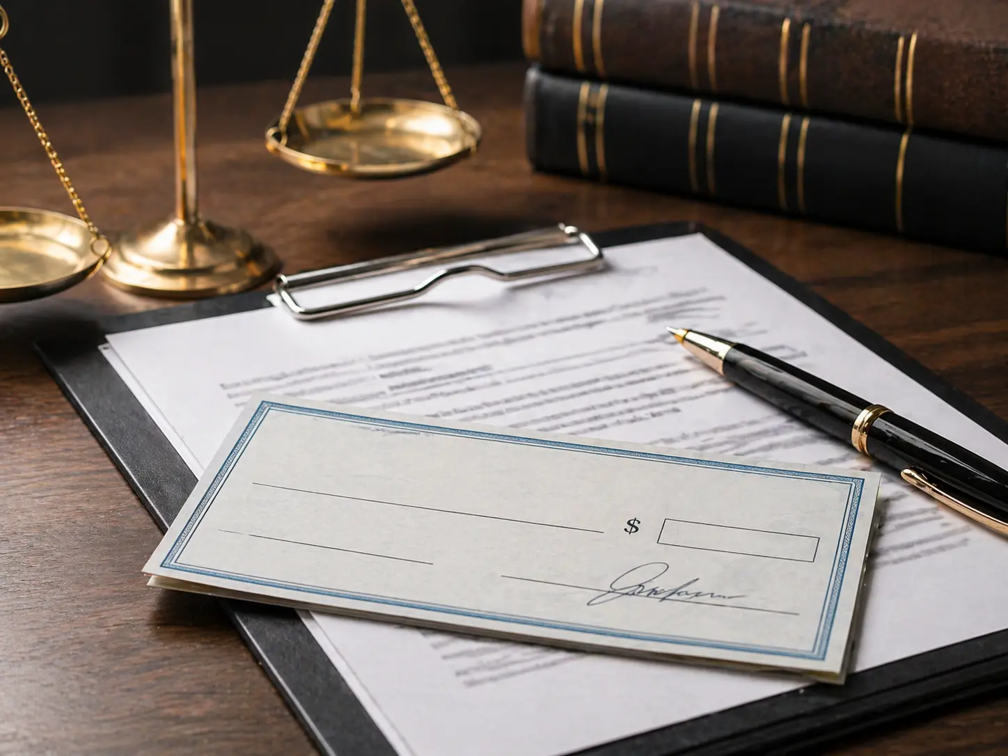 compensation check and contract for largo slip and fall settlement