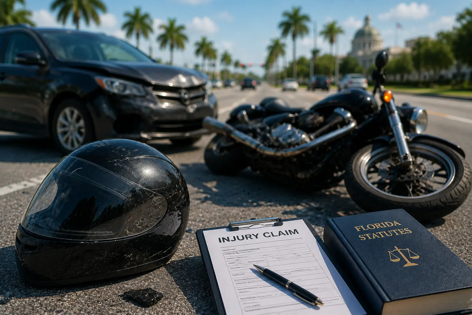 florida motorcycle helmet law injury claim