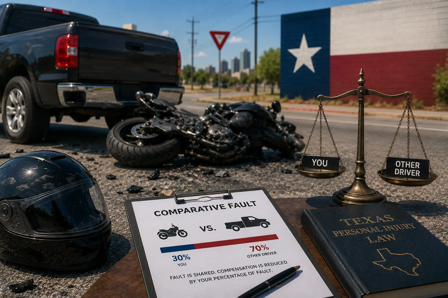 texas motorcycle accident comparative fault