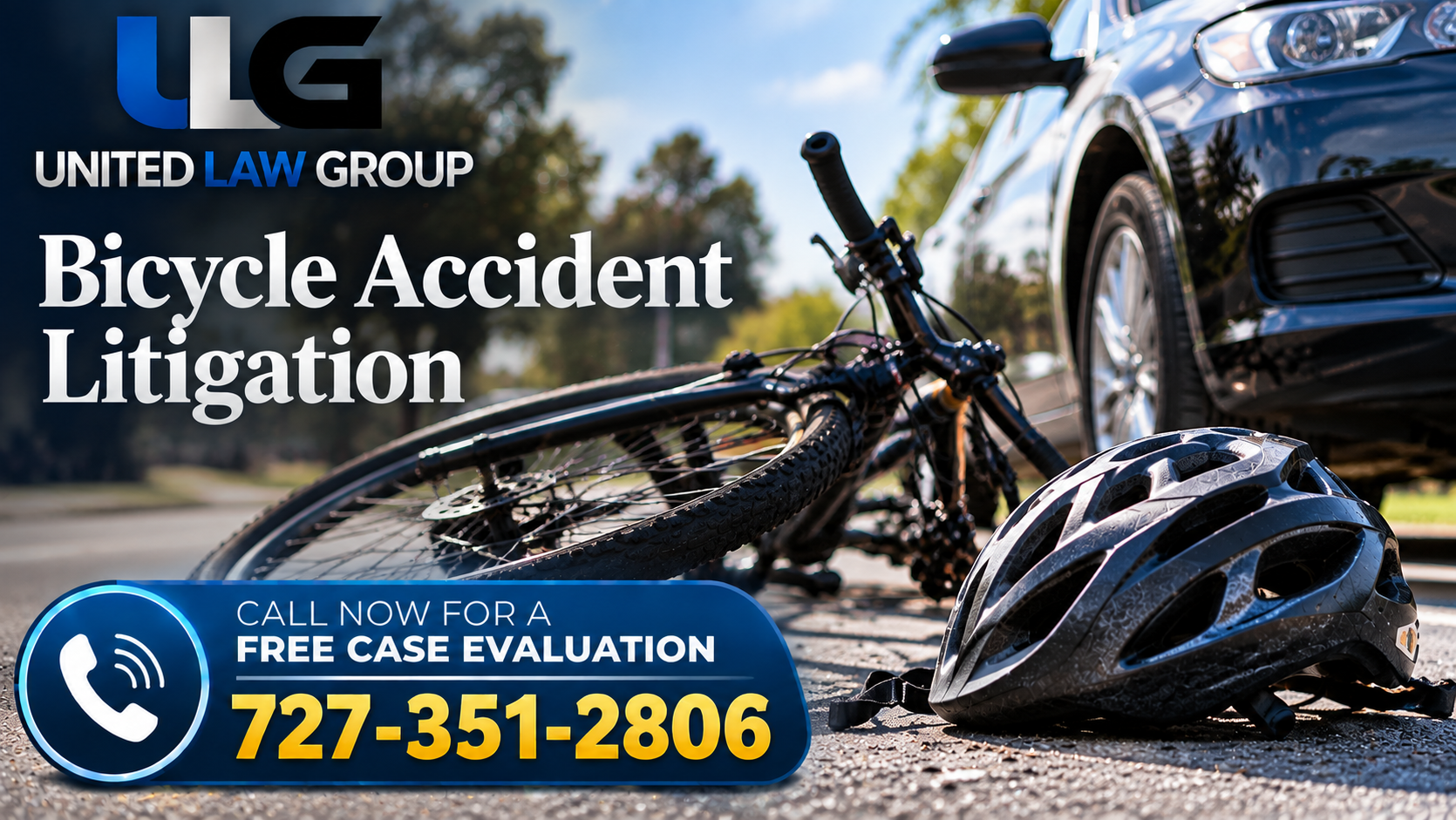 Bicycle accident scene for United Law Group bicycle accident litigation attorneys
